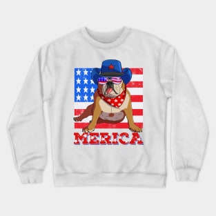 English Bulldog 4th Of July Crewneck Sweatshirt